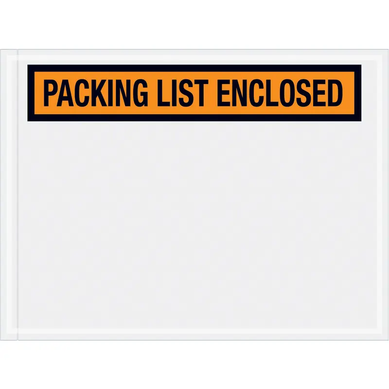 4-1/2 x 6 Packing List Enclosed Envelopes (Panel Face) - ORANGE 1000/Case