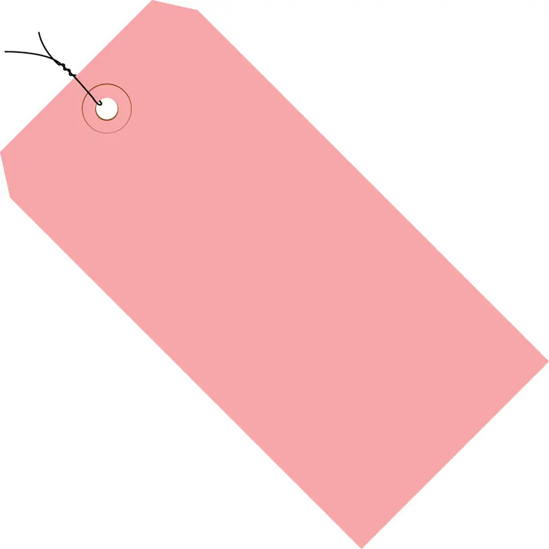 4-3/4 x 2-3/8 Pre-Wired Pink Tags (THICK BOARD - 13 POINT) 1000/Case