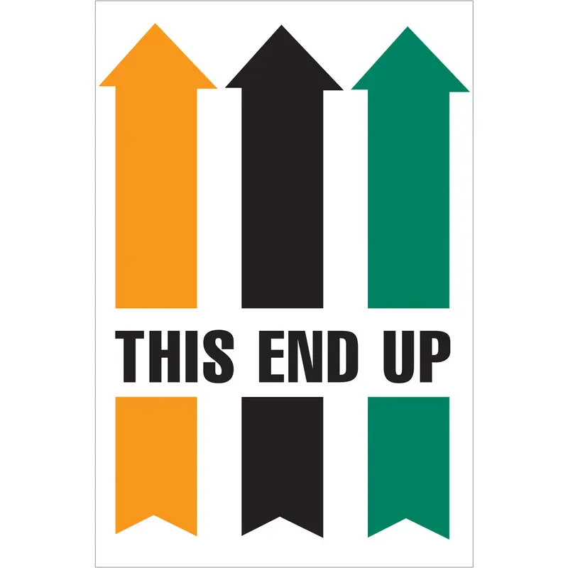 4 x 6" - "This End Up" Arrow Labels 500/Roll