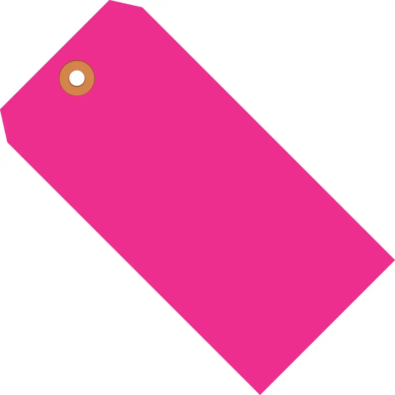 5 1/4 x 2 5/8 Fluorescent Pink 13 Pt. Shipping Tags 1000/Case