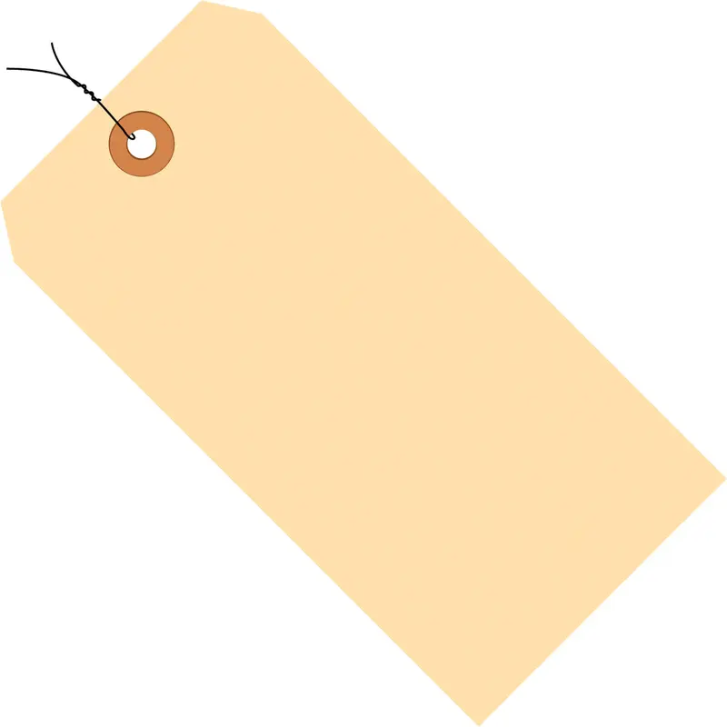 5-3/4 x 2-7/8 Pre-Wired Manila Tags (THIN BOARD - 10 POINT) 1000/Case