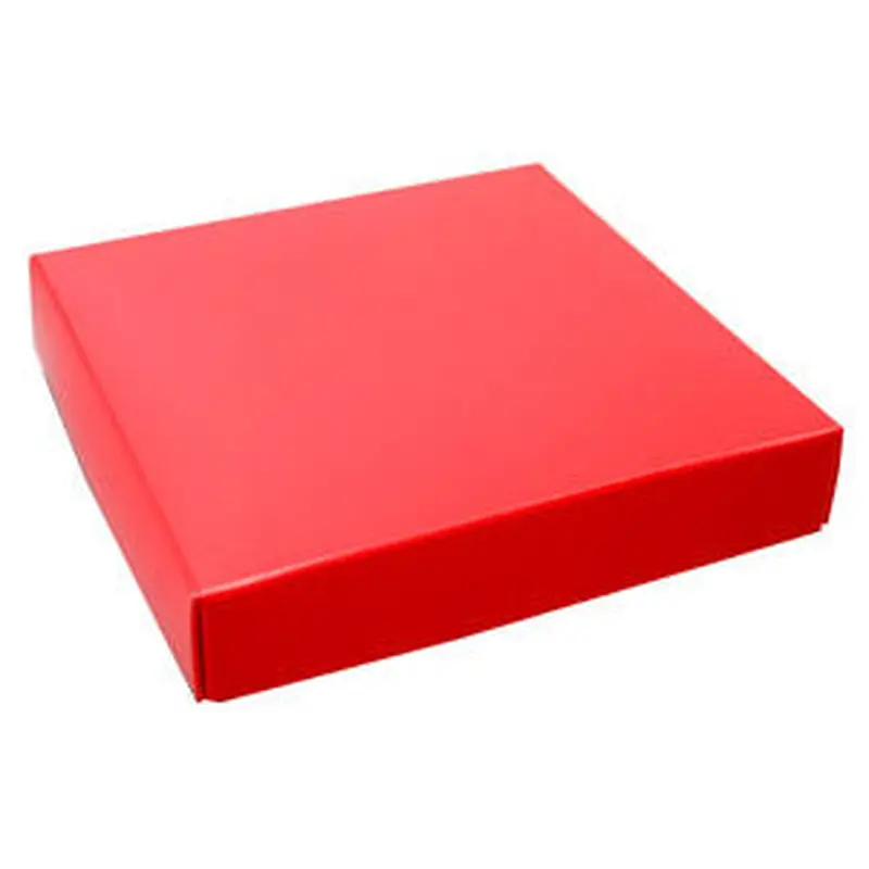 5-3/4 x 5-3/4 x 1-1/8 Red 8 oz. (1/2 lb.) Square Candy Box LID 250/Case