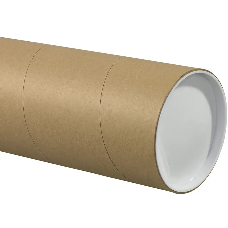 5 x 26 Brown Mailing Tubes With End Caps .125 Gauge 15/Case