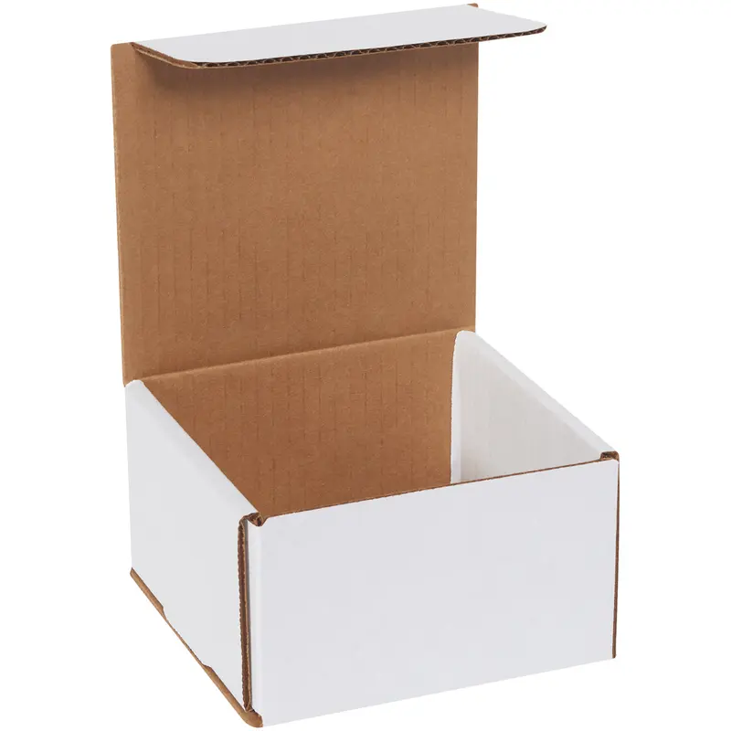 5 x 5 x 3 White Corrugated Mailers  50/Bundle