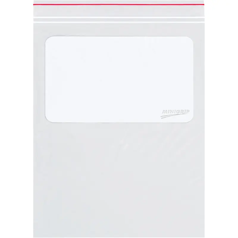 5 x 8 - 2 Mil Minigrip White Block Reclosable Poly Bags 1000/Case