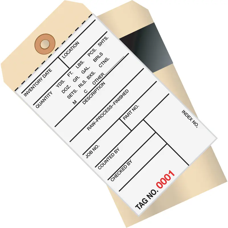 6 1/4 x 3 1/8 - (2500-2999) Inventory Tags 2 Part Carbon Style #8 500/Case