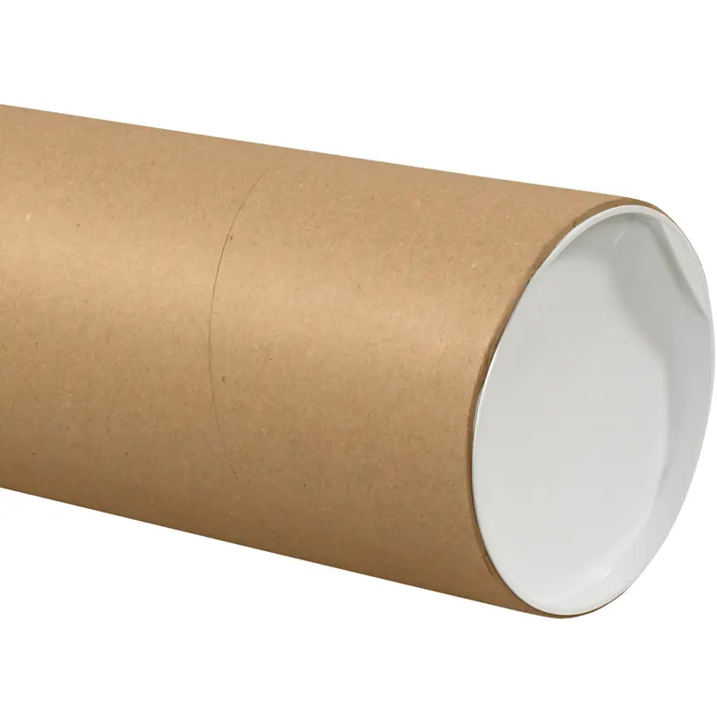 6 x 36 Brown Mailing Tubes With End Caps .125 Gauge 10/Case