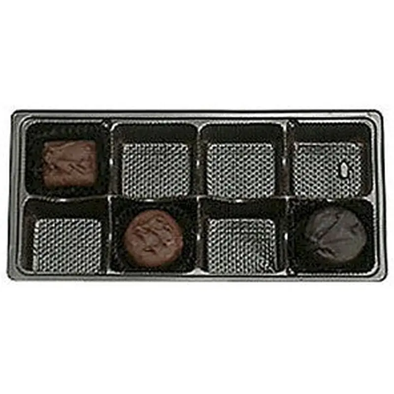 6-15/16 x 3-5/16 x 2 (1 lb.) Rect Auto Btm/Solid Btm Candy Tray Brown 8 Cavities 500/Case