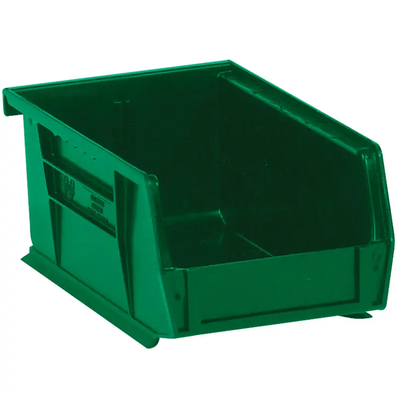 7 3/8 x 4 1/8 x 3 Green Plastic Bin Boxes 24/Case