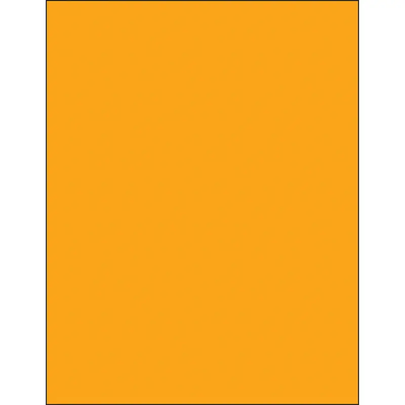 8 1/2 x 11" Fluorescent Orange Removable Rectangle Laser Labels 100/Case