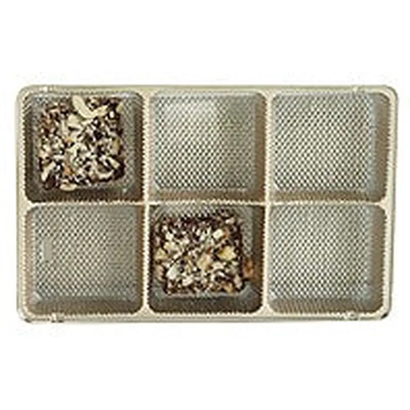 6-15/16 x 4 3/8 x 7/8 (1/2 lb.) Rectangular Candy Tray Gold 6 Cavities 500/Case
