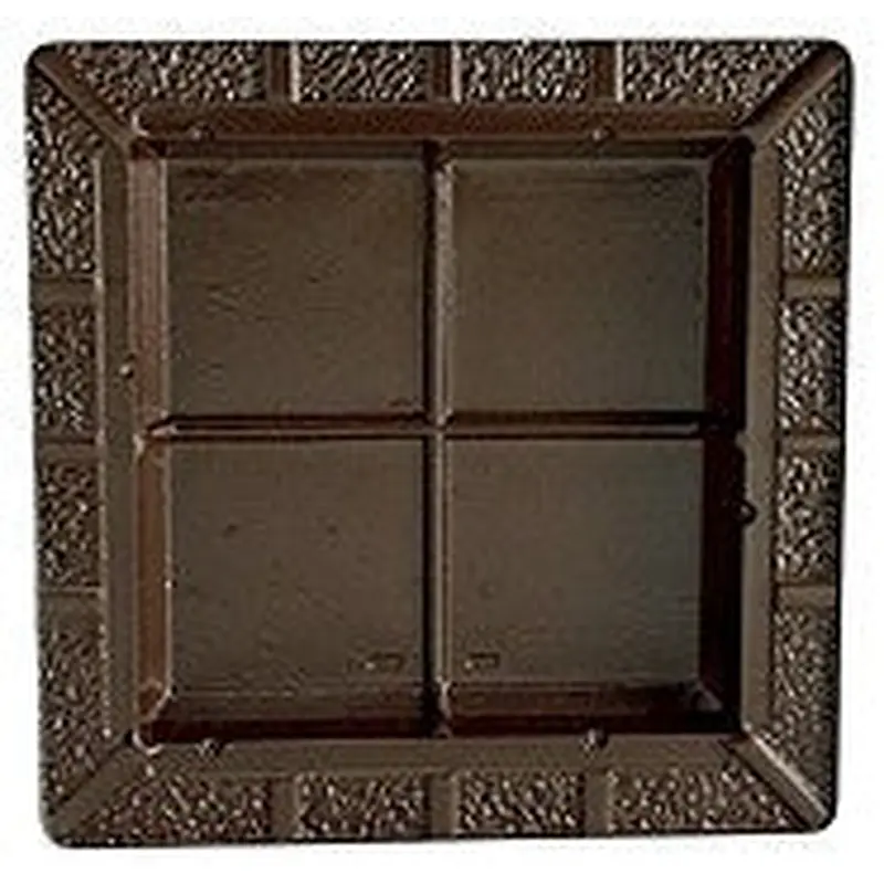 7-7/16 x 7-7/16 x 15/16 (16 oz.) Square Candy Tray Brown 1 Cavity 500/Case