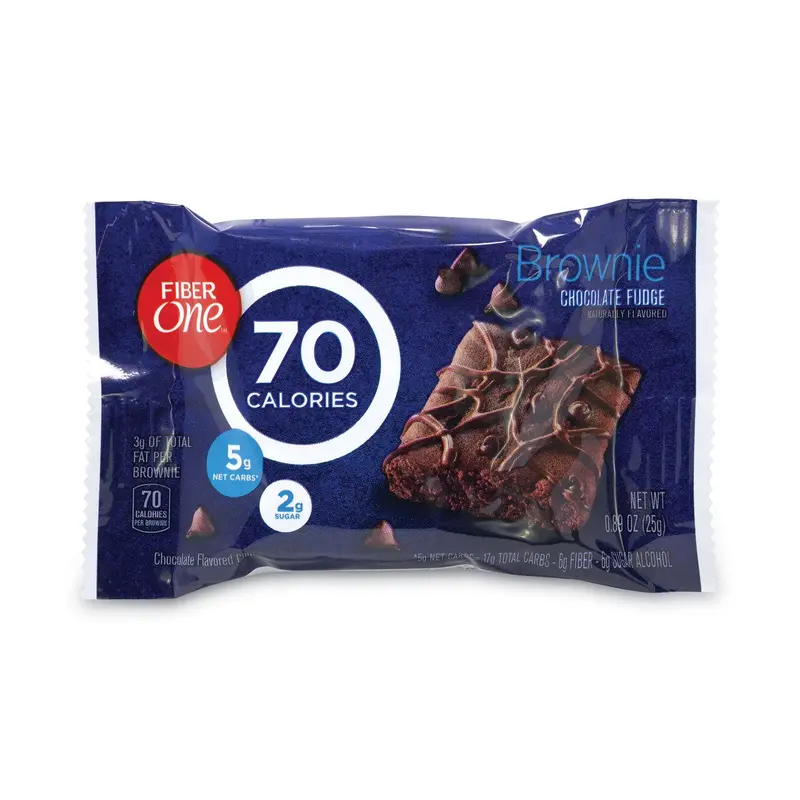 70 Calorie Chocolate Fudge Brownies, 0.89 oz, 40/Carton