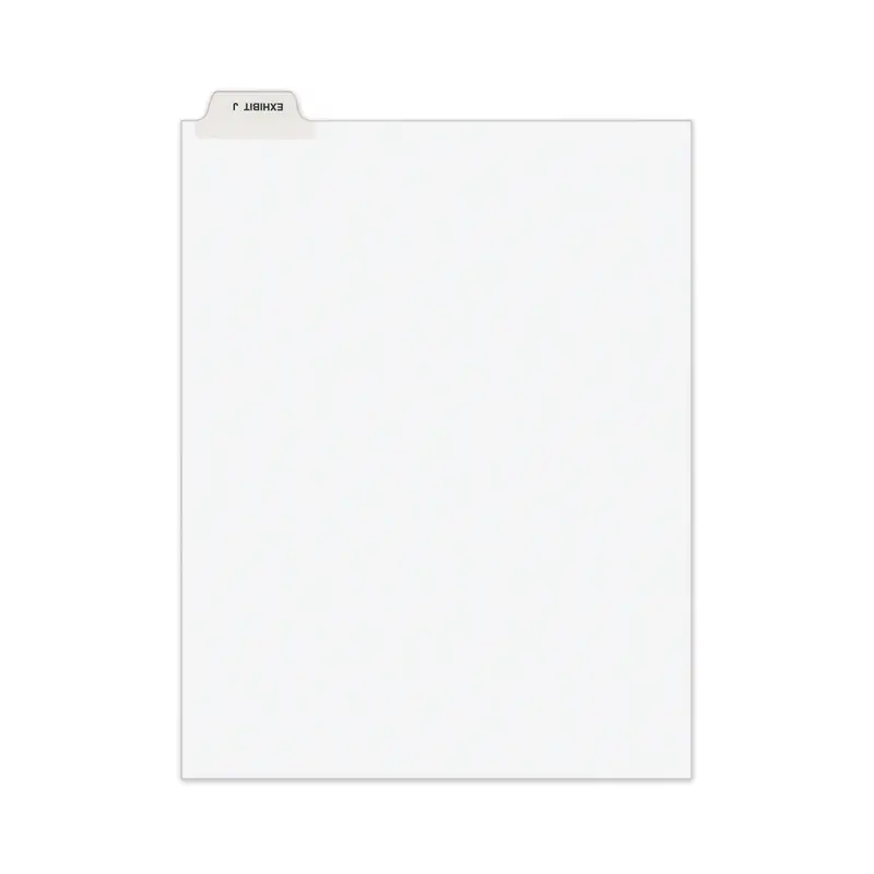 Avery-Style Preprinted Legal Bottom Tab Divider, 26-Tab, Exhibit J, 11 x 8.5, White, 25/PK