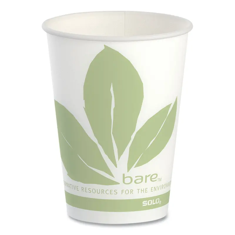 Bare Eco-Forward Paper Cold Cups, ProPlanet Seal, 9 oz, Green/White, 100/Sleeve, 20 Sleeves/Carton