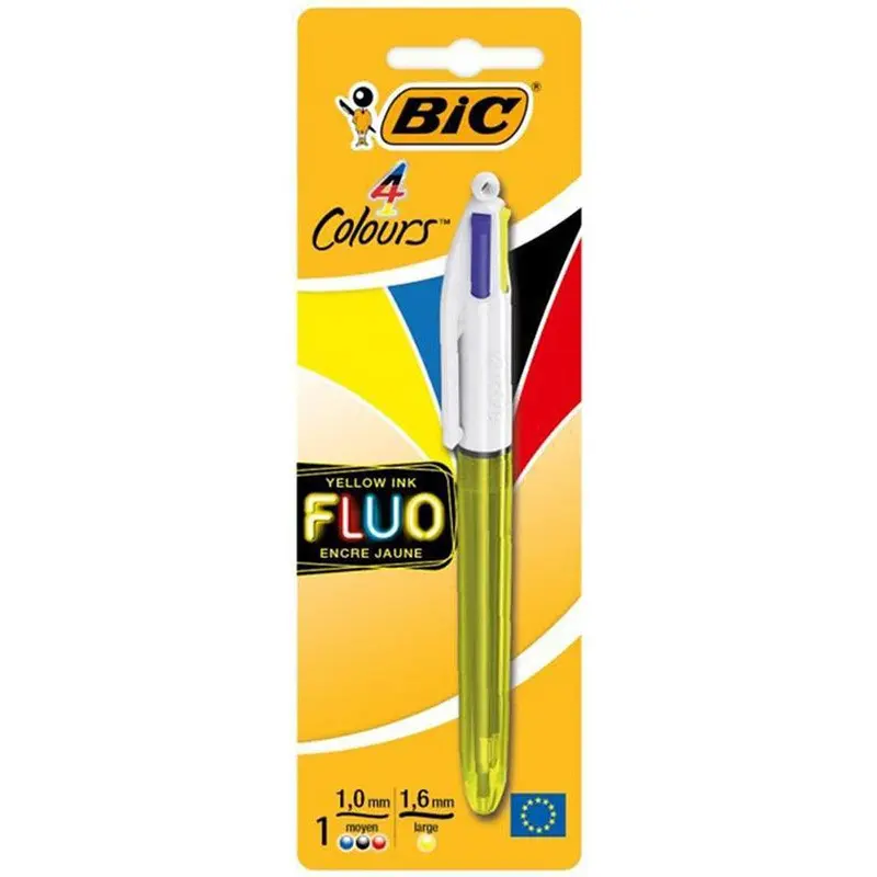 (NET) BIC 4 Colors Fluo  Ballpoint Pen