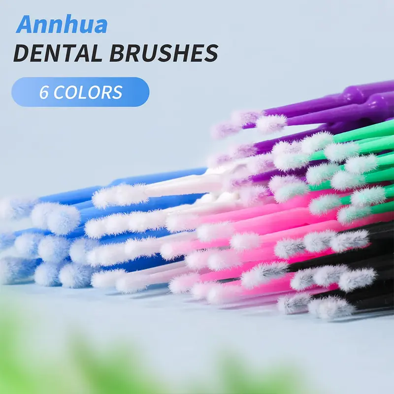 (NET) 100 Pcs  Disposable Micro Applicators Brush for Makeup and Personal Care Cosmetic Micro BrushSomo