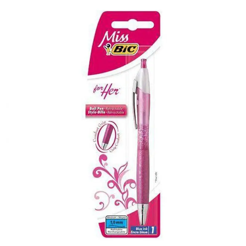 (NET) Bic For Her Amber Ballpoint Pen Blister / Blue