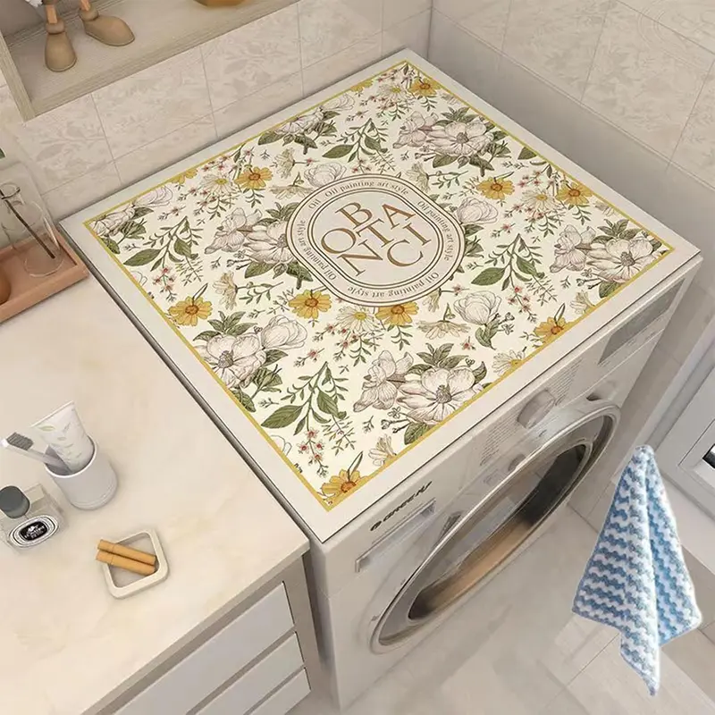 (Net) Dust Cover Pad Washing Machine Protective Mat 50 x 50 cm