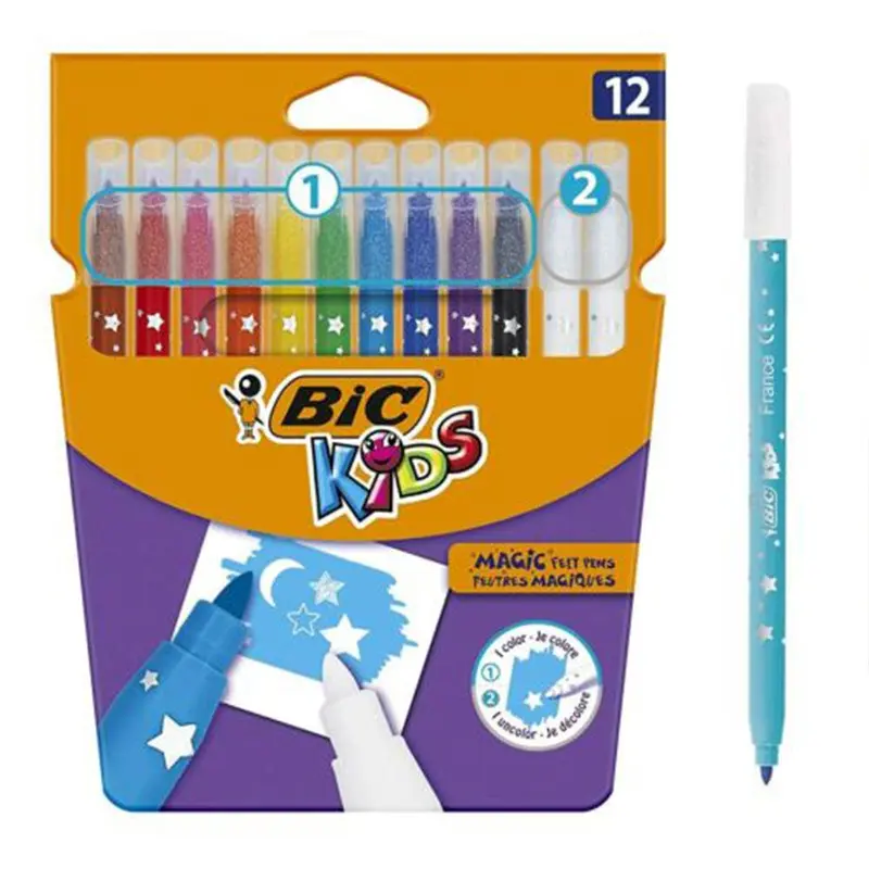 (NET) Bic Kids Magic Felt Pens Assorted Colors / 12 Pieces