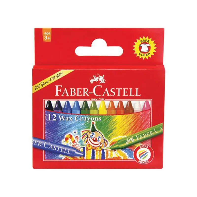 (NET) Faber Castell Wax Crayons 90mm - 12 colors / 52123