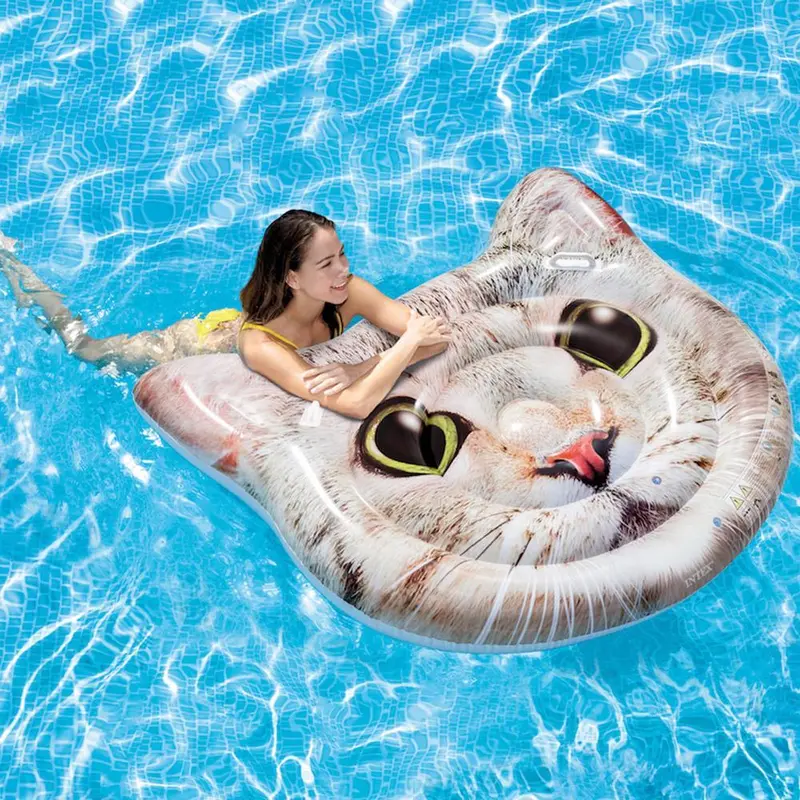 (NET) INTEX CAT FACE INFLATABLE FLOAT 1.47 x 1.35 M