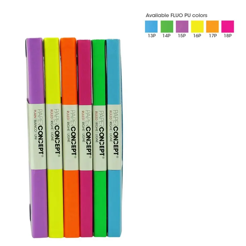 (NET) OPP Paperconcept Executive Notebook PU Fluo Hard Cover Line / 2129.7 cm
