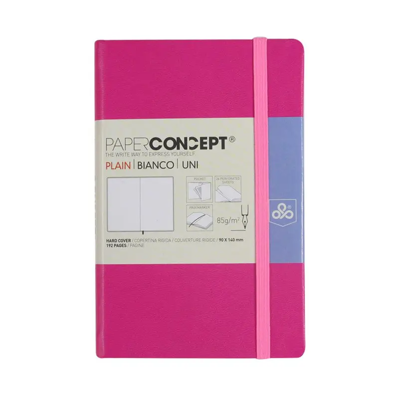 (NET) OPP Paperconcept Executive Notebook PU Fluo Hard Cover Plain / 914 cmFuchsia