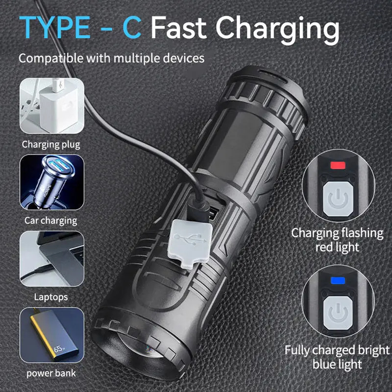 (Net) Ultra-Bright Zoom Flashlight with Dual Light Source / 0037