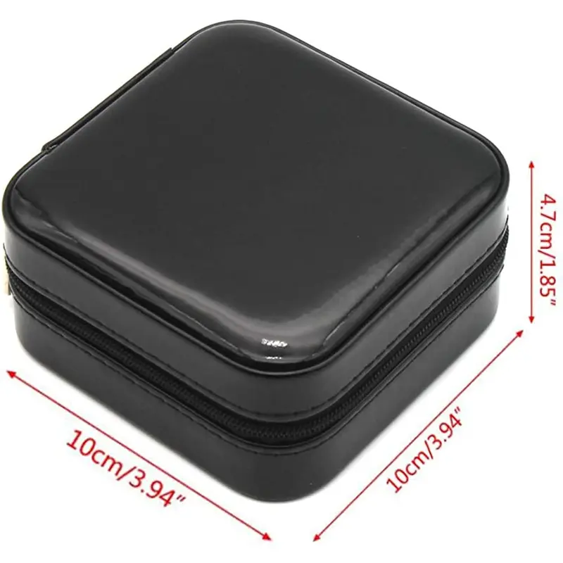 **NET**Portable Leather Travel Jewelry Box Jewelry Organizer / KC23-213 / 6920233814257Black