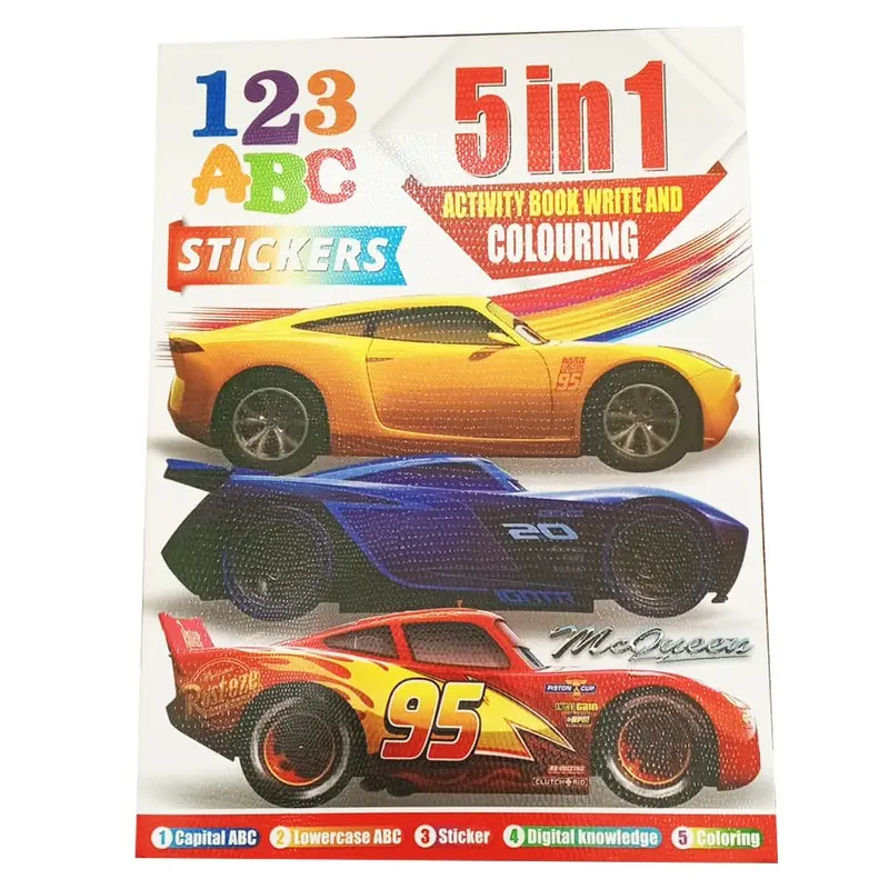 5 In 1 Activity Book Write And ColoringCar