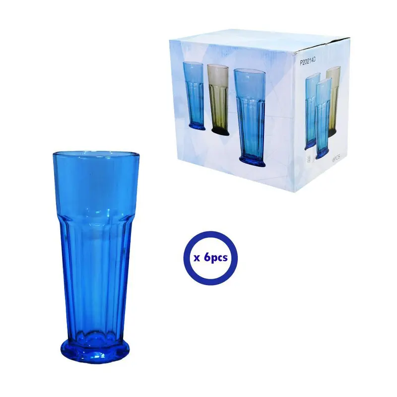 Set Of 6 Large Glass Cups