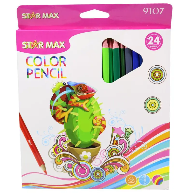 Star Max Triangular Coloring Pencils ( 24 colors ) / 9107Pink