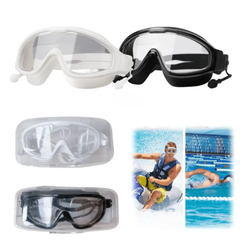 Swimming Goggle Glasses With EarplugsBlack