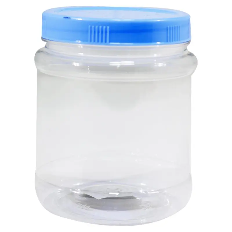Transparent Plastic Jar / 028 / 808285Blue / Rounded