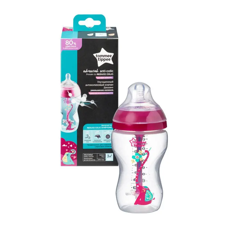 Tommee Tippee  Advanced Anti Colique Decorated Pink 260ML