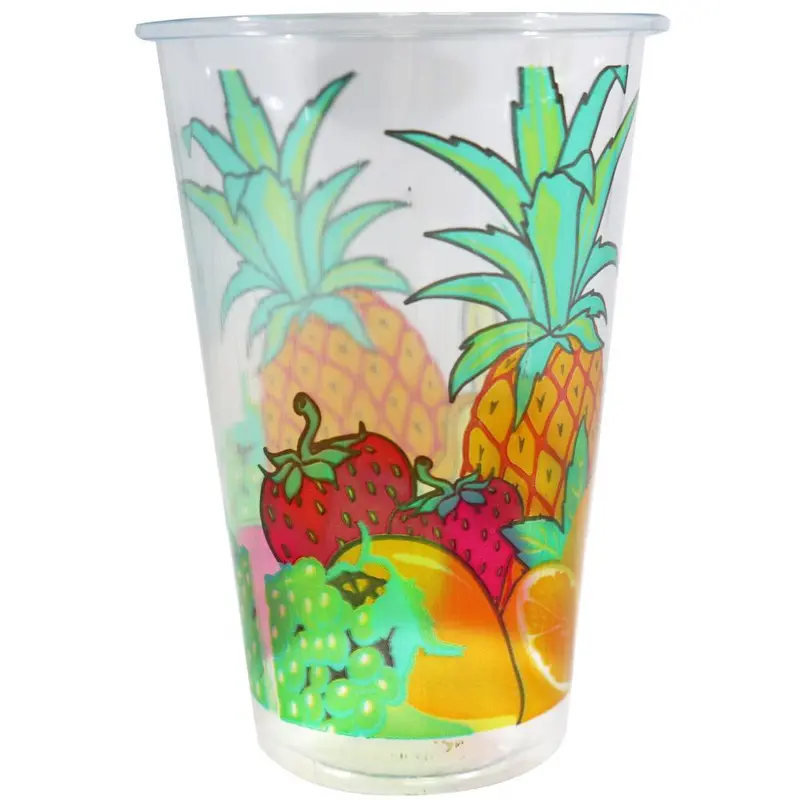 Transparent Plastic Fruit Design Cup set (50 Pcs)