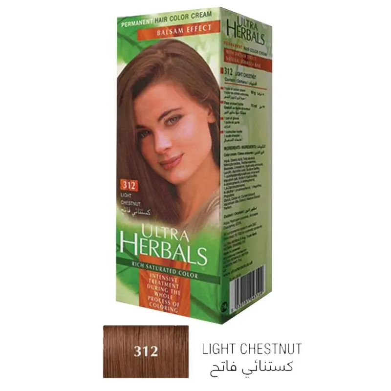 Ultra Herbals Hair Color Cream 312 Light Chestnut