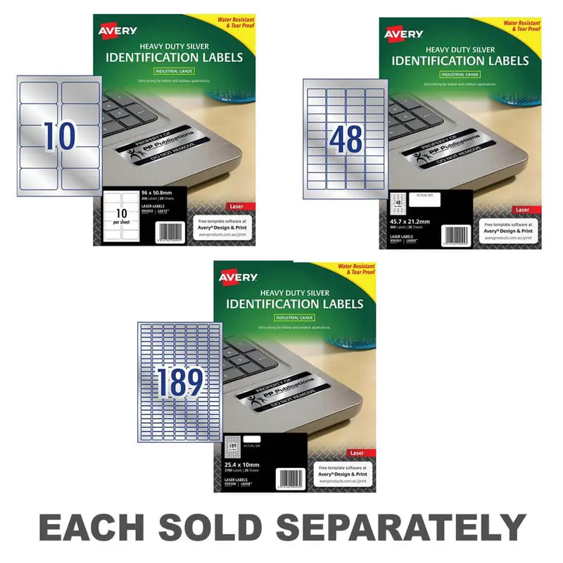 Avery Heavy-duty Laser Label Silver 20pk10/sheet