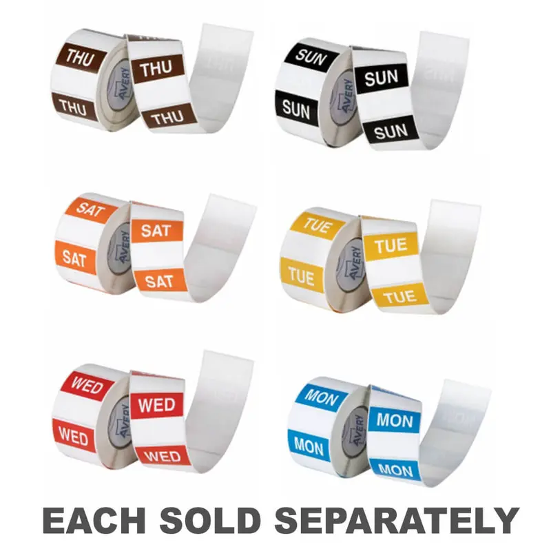 Avery Removable Label 40mm 500/roll WhiteBlack Sunday