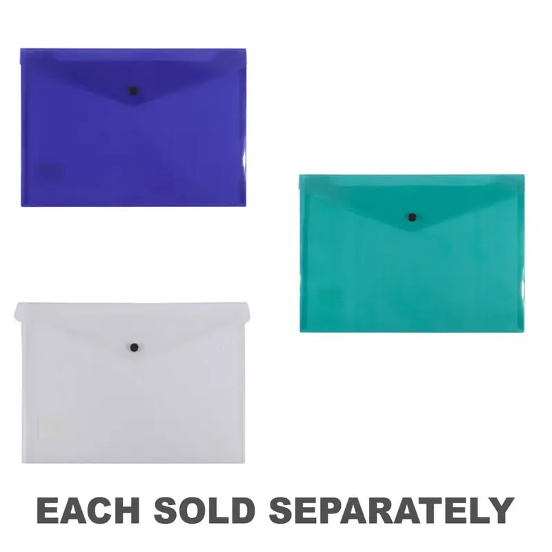 Bantex Button Closure Document Folder (A4)Clear