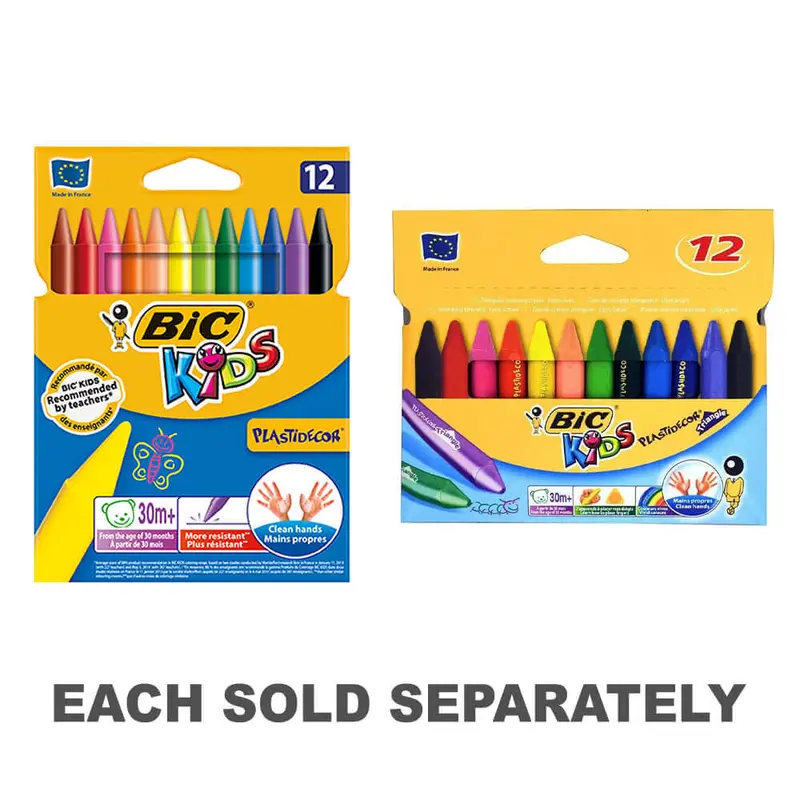 BiC Kids Plastidecor Crayons (12pk)Round