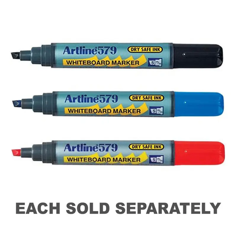 Artline Whiteboard 5mm Chisel Tip Marker (Box of 12)Black