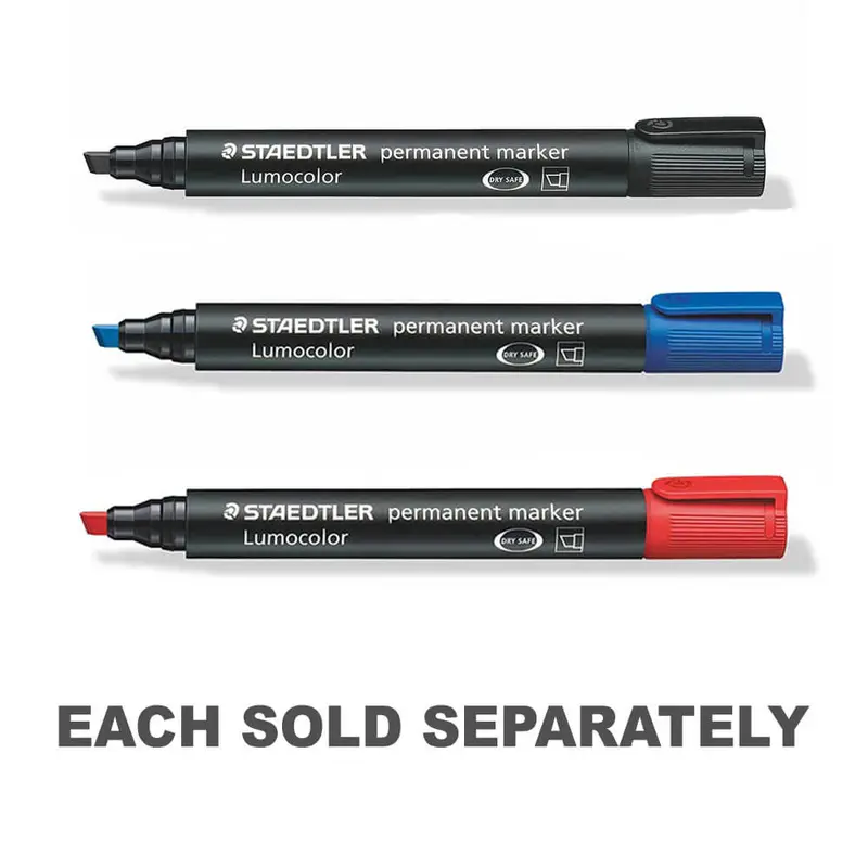 Staedtler Lumocolor Permanent Chisel Tip Marker 10pcBlack