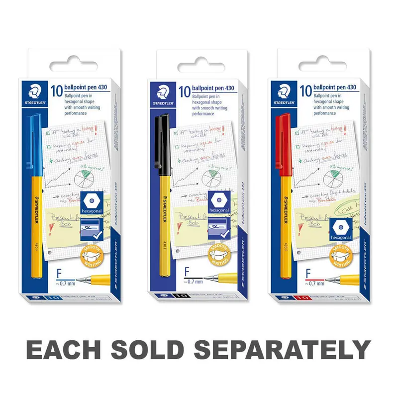 Staedtler Stick Fine Ballpoint Pen (Box of 10)Black
