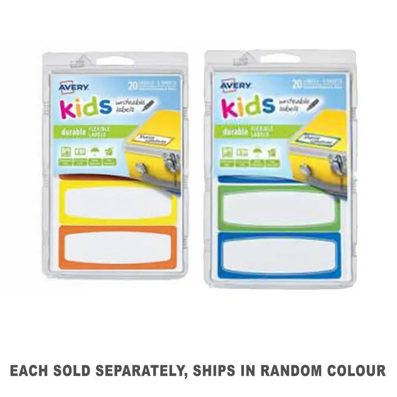 Avery Writable Kids ID Labels 20pcs (89x32mm)Blue Green