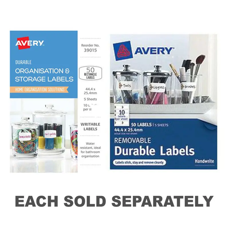 Avery Writable Organise Labels 50pcs (44x25mm)Blue/White