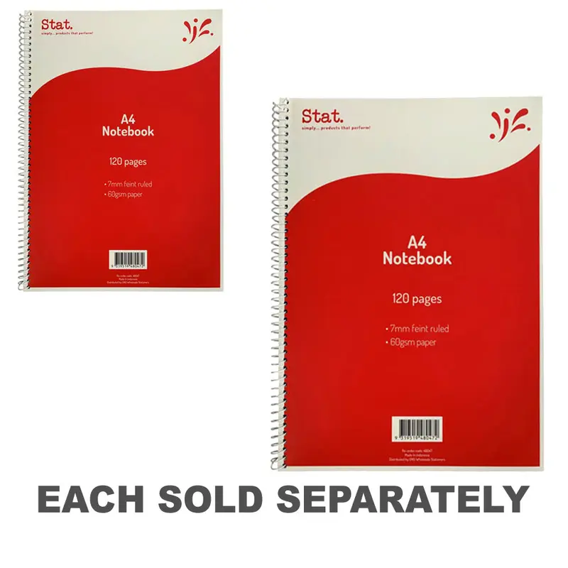 Stat Ruling Board Cover A4 Notebook 120pg (Red)1pc