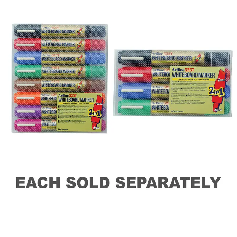 Artline Whiteboard Marker Dual Nib AssortedWallet of 4