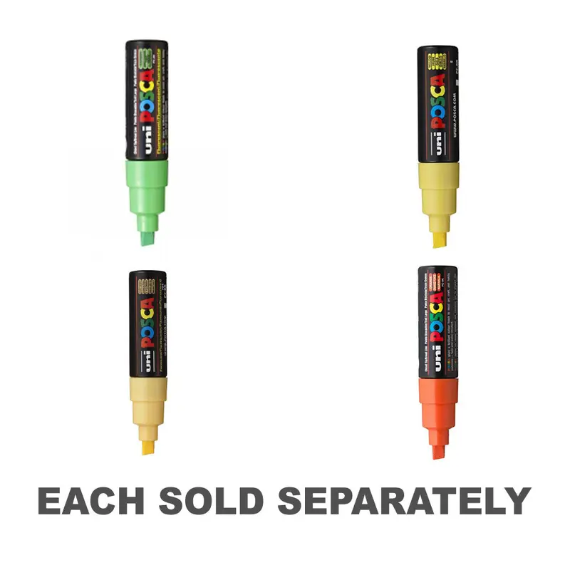 Uni Posca Marker with Broad Chisel Tip PC8KFluoro Green